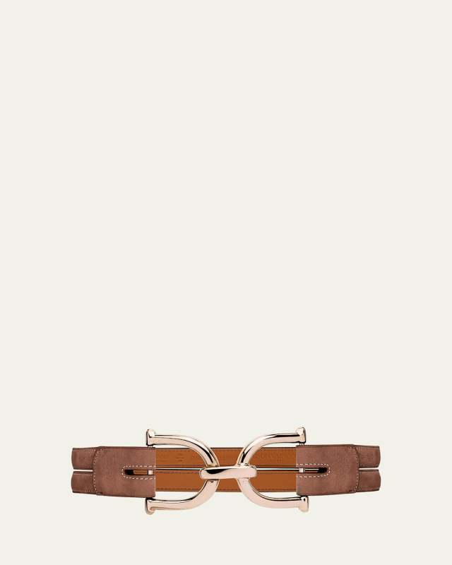 La Curieuse Double Nubuck Buckle Belt